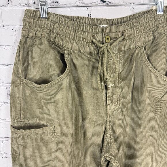 NWT We The Free People Modern Love Pull On Cord Jeans Green High Rise - Picture 11 of 16